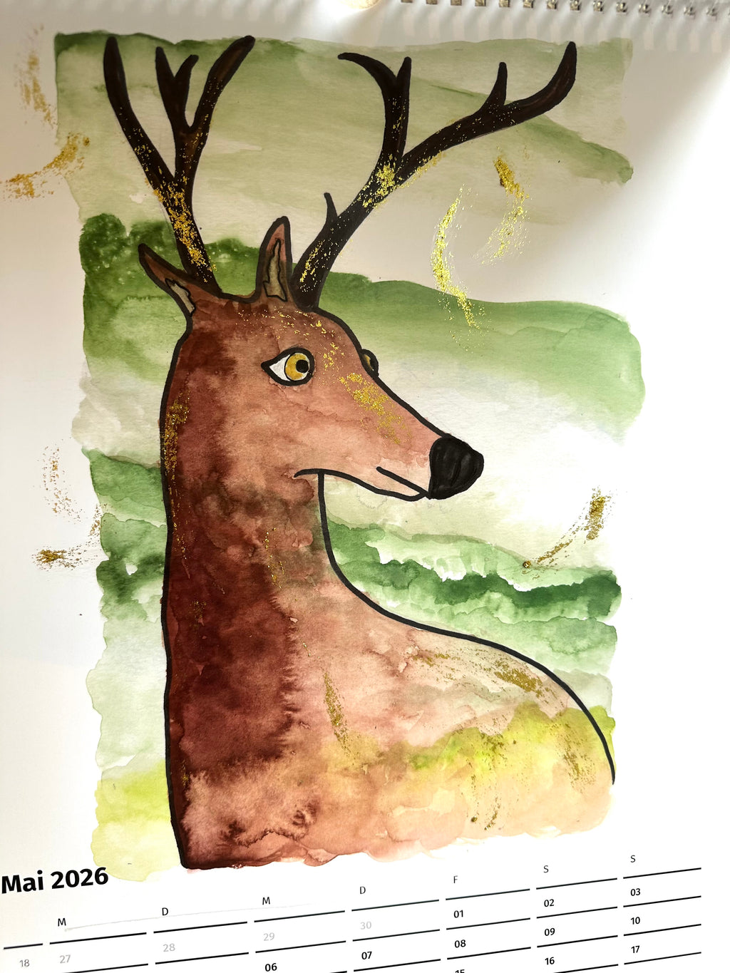 Wandkalender "Wald der Wunder" 2026 in A3 Format mit Tiermotiven