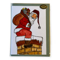 „Santa Claus“ Handgemalte A6-Klappkarte mit Couvert und Glitzerdetails