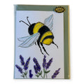 „Bienenglück“ Handgemalte A6-Klappkarte mit Couvert und Glitzerdetails