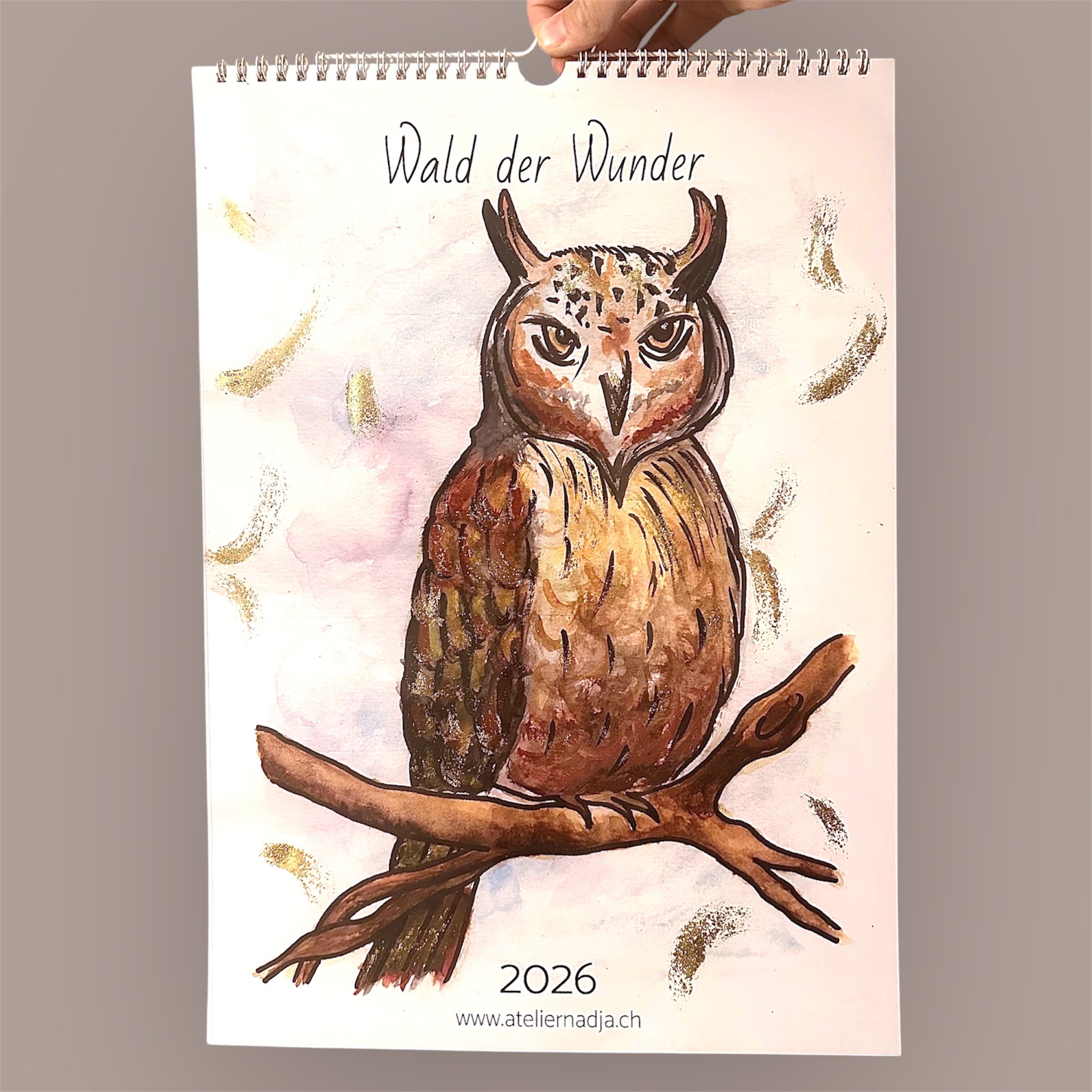 Wandkalender "Wald der Wunder" 2026 in A3 Format mit Tiermotiven